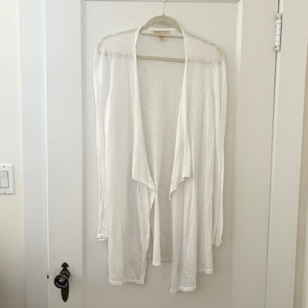 Michael Kors White Linen Cardigan Sweater